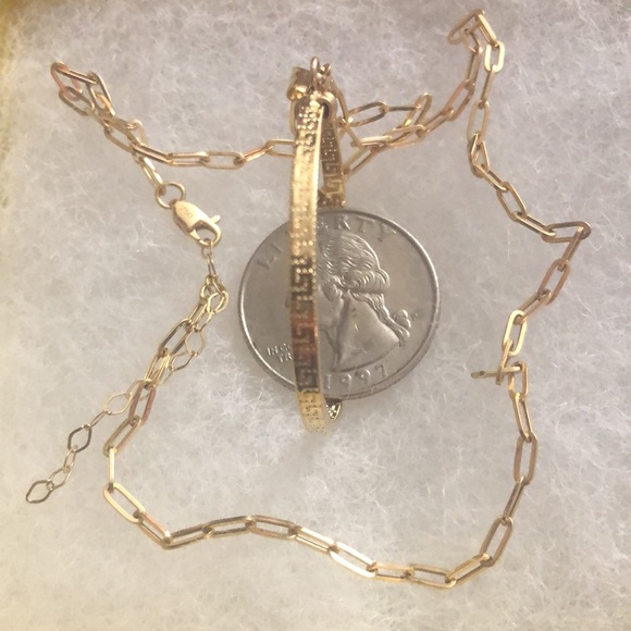 PaperClip chain with pendant/18K Saudi - Picture 5 of 6